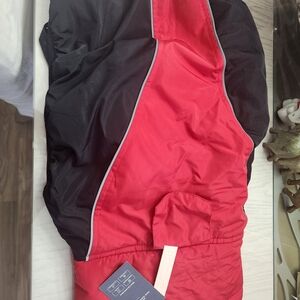 Red and Black Puffer Jacket with Reflective Trim- L NWT